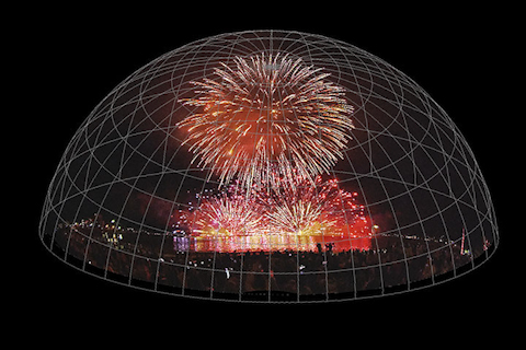 fulldome 全天周ドーム映像制作 花火大会 fireworks