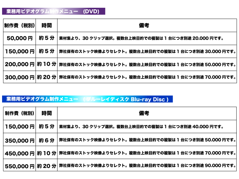 価格表